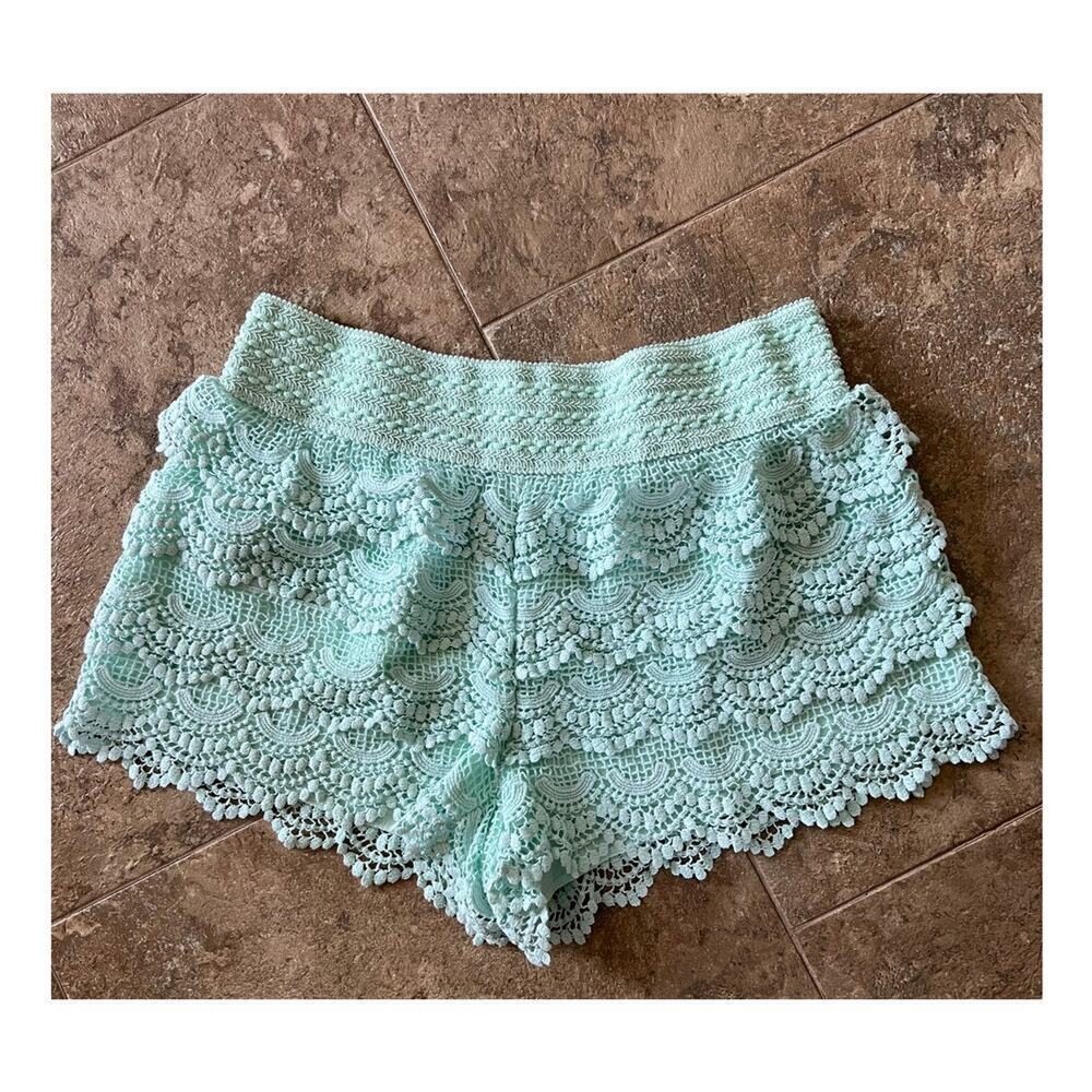 American Rag Cie teal lace shorts, women's size L